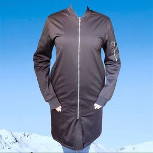 Zara Men’s Black Long Bomber Jacket